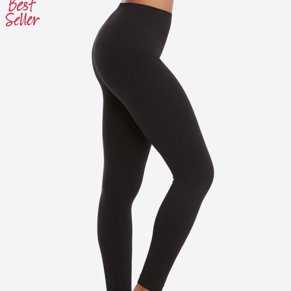 SPANX Look At Me Now Seamless Leggings Black NWOT